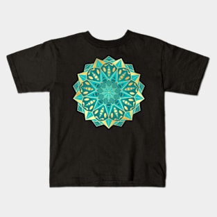 Star blue with gold mandala Kids T-Shirt